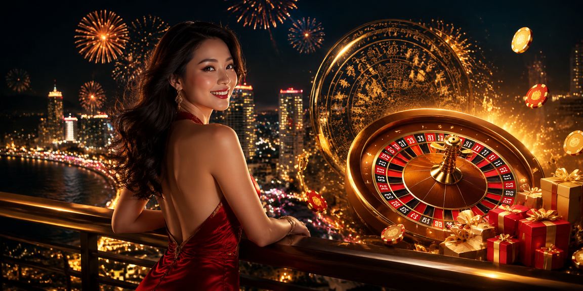 Bàn roulette tại chợ đêm Nha Trang gợi lên không khí casino trực tuyến sôi động